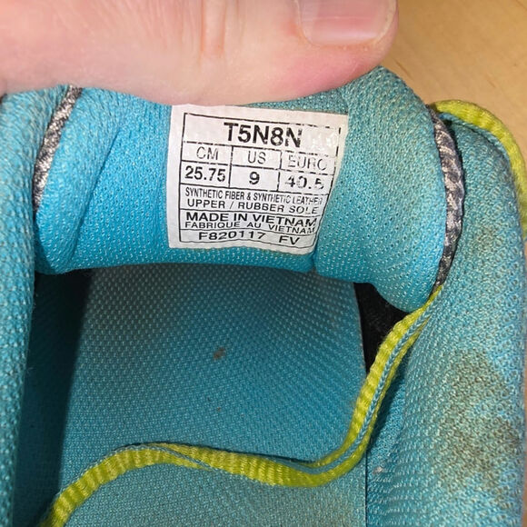 Asics Women's GEL-Venture 5 Trail Running Shoe Silver Blue Yellow Size 9 - Picture 7 of 7